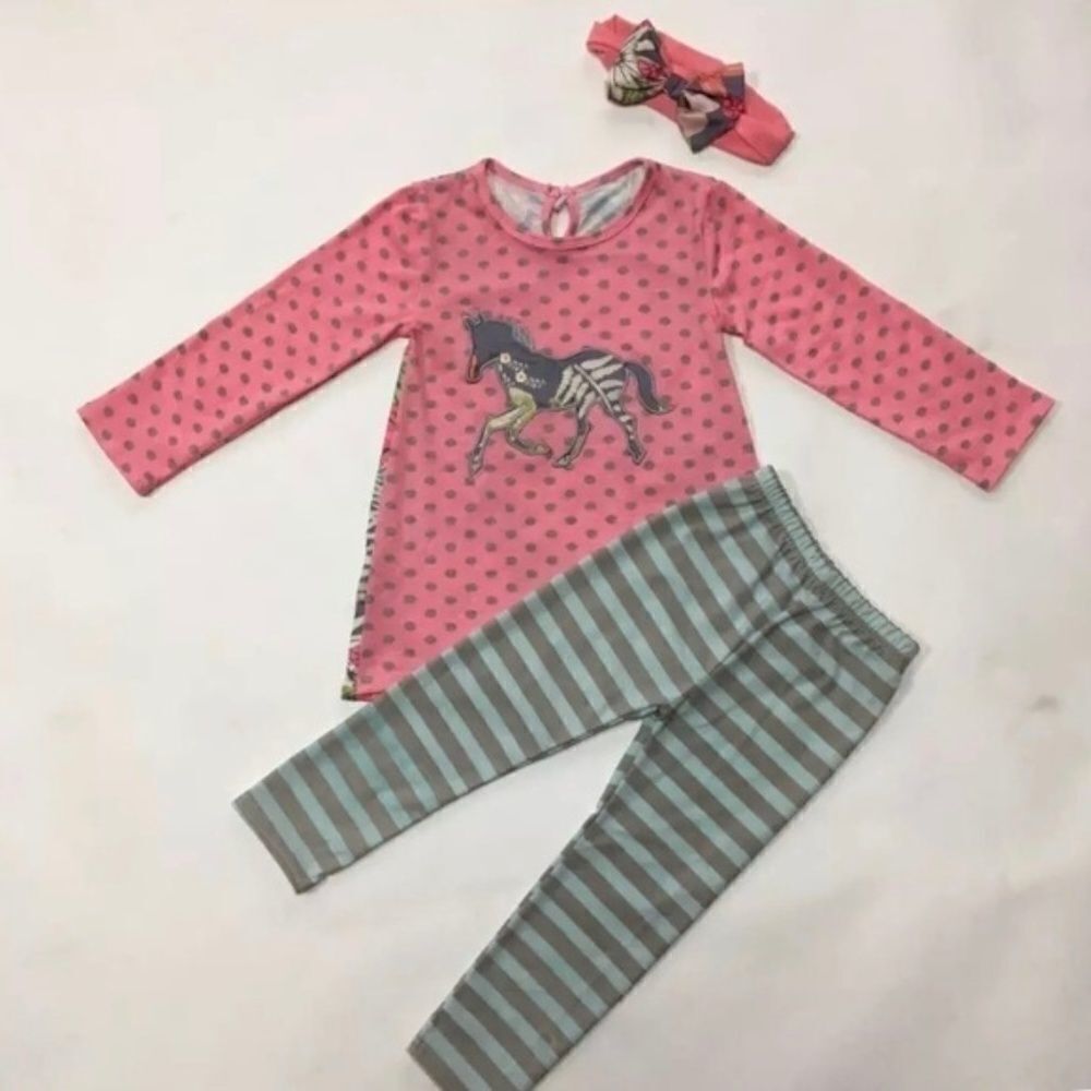 3pc. Horse Matching Set w/ Headband